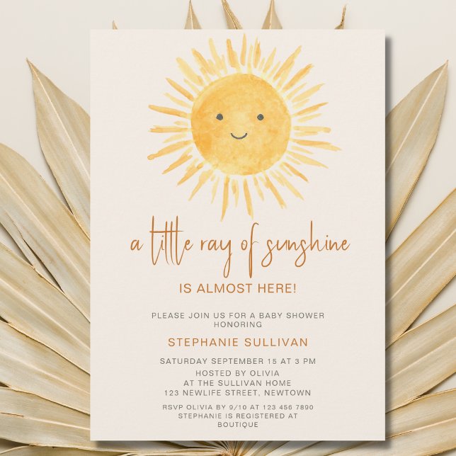 Invitation Little Ray of Sunshine Boho Baby shower (Créateur téléchargé)