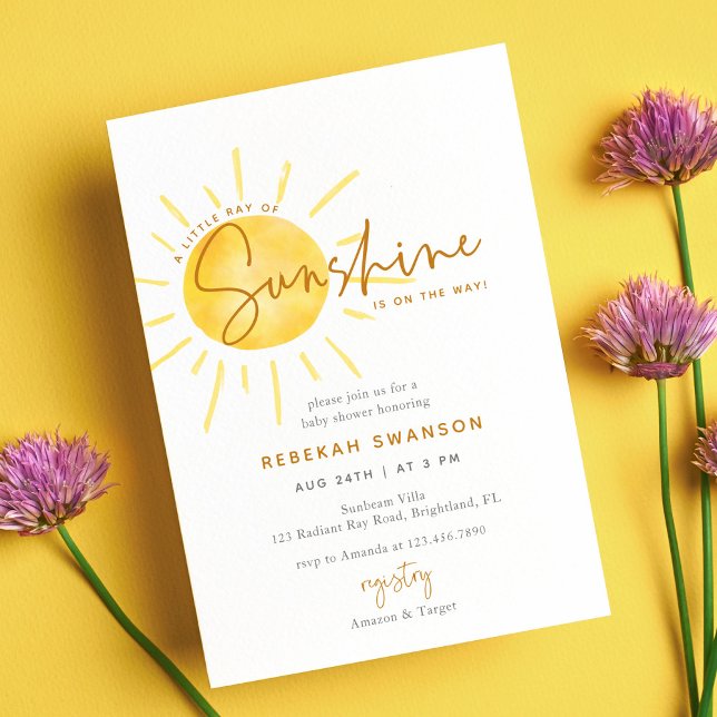 Invitation Little Ray of Sunshine Boho Baby shower (Créateur téléchargé)