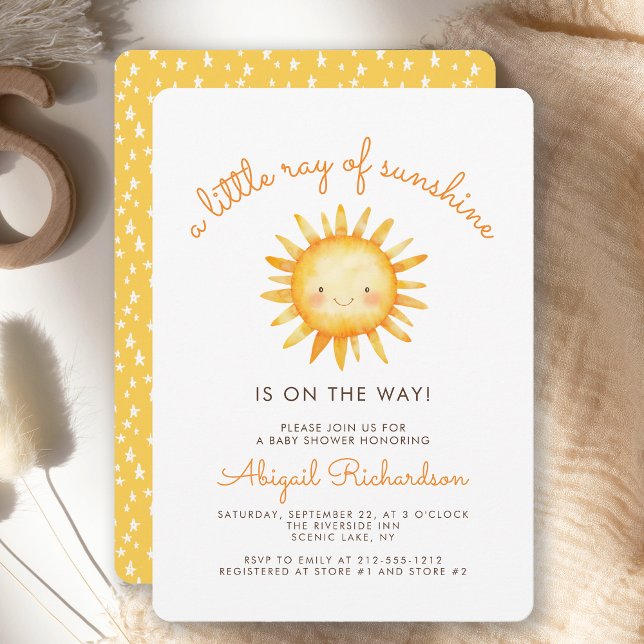 Invitation Little Ray of Sunshine Cute Baby shower (Créateur téléchargé)