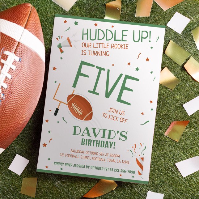 Invitation Little Rookie Accrochez-vous au football vert Anni (Créateur téléchargé)