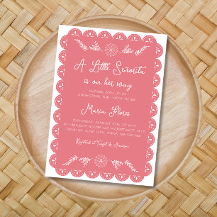 Invitation Little Senorita Mexican Papel Picado Baby shower