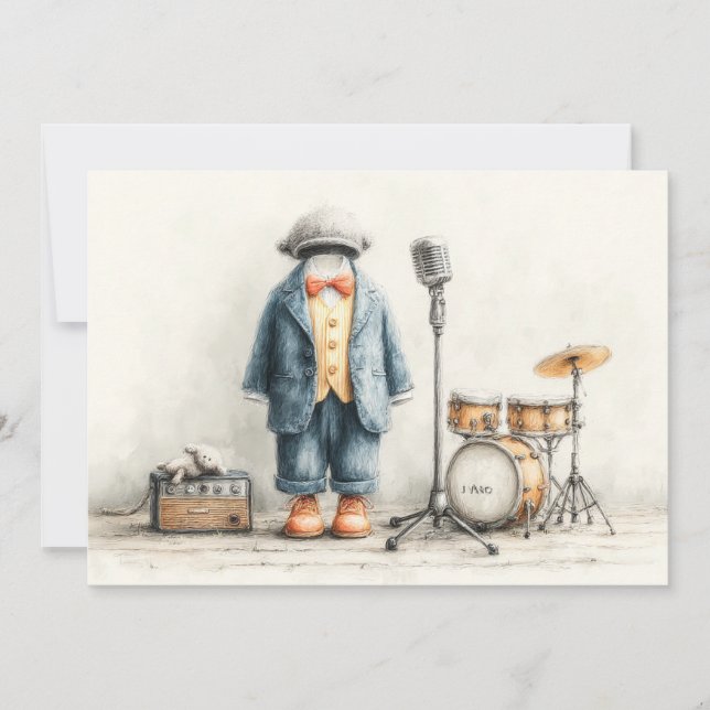 Invitation Little Singer 1er anniversaire (Devant)