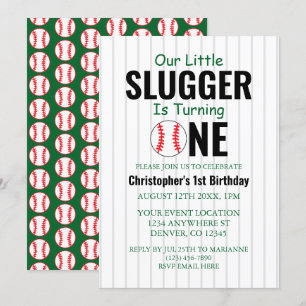 Invitation Little Slugger Baseball 1er anniversaire