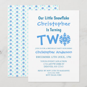 Invitation Little Snowflake 2e anniversaire