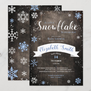 Invitation Little snowflake baby boy shower