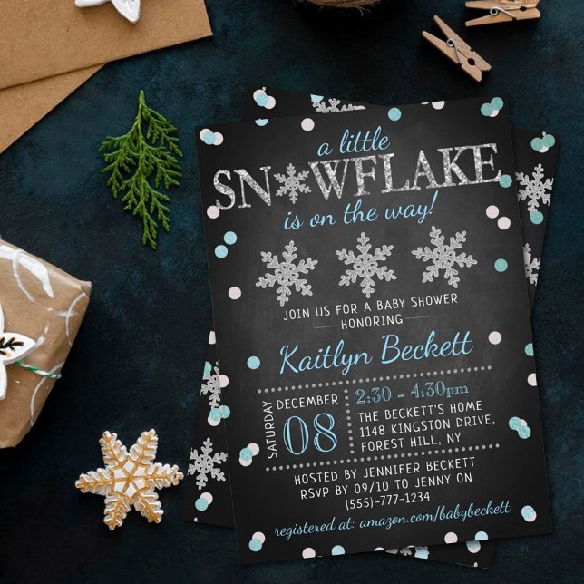 Invitation Little Snowflake Boys Baby shower d'hiver (Créateur téléchargé)