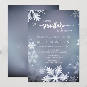 Invitation Little Snowflake est sur le chemin Boy Baby shower