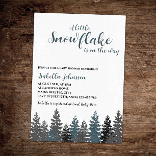Invitation Little Snowflake Winter Wonderland Baby shower
