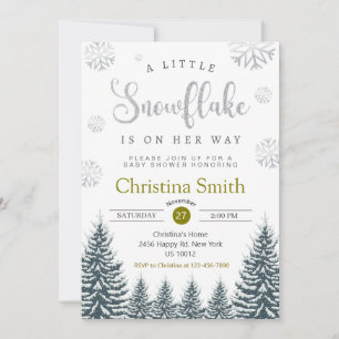 Invitation Little Snowflake Winter Wonderland Baby shower