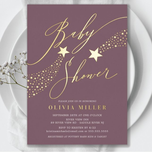 Invitation Little Star Baby shower Foil (Créateur téléchargé)