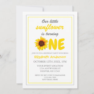 Invitation Little Sunflower 1er anniversaire
