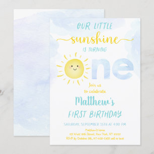 Invitation Little Sunshine Boy Premier anniversaire