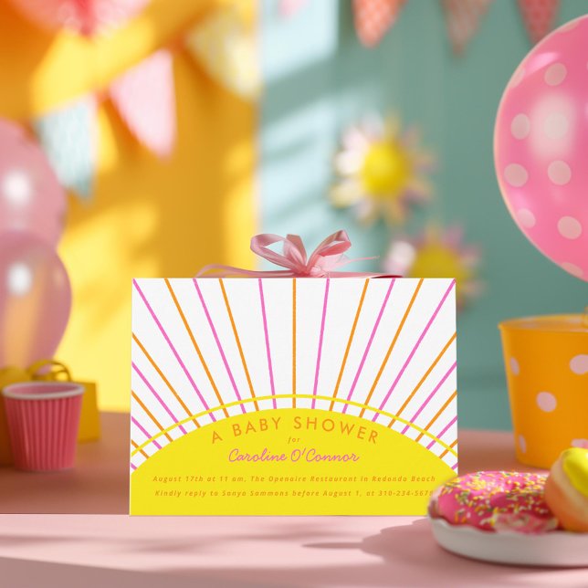 Invitation Little Sunshine est sur le chemin Baby shower neut (Créateur téléchargé)