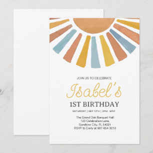 Invitation Little Sunshine Premier anniversaire, Sunshine 1er