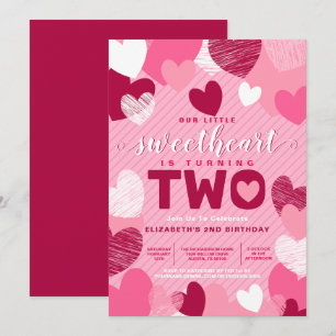 Invitation Little Sweetheart Saint-Valentin 2e anniversaire
