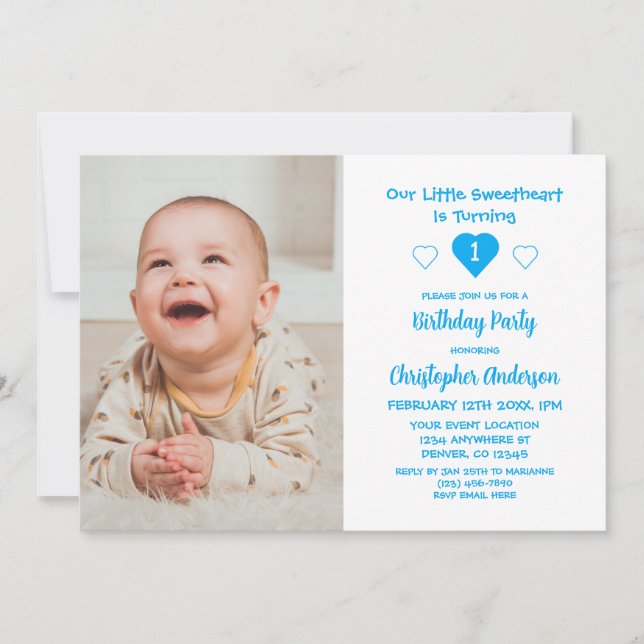 Invitation Little Sweethee 1er anniversaire (Devant)