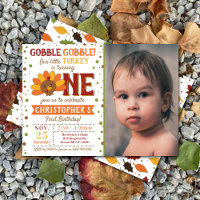 Little Turkey Fall Thanksgiving 1er Birthday Photo