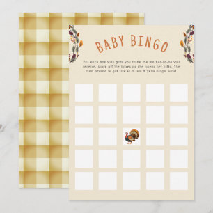 Invitation Little Turkey Thanksgiving Fall Baby Bingo