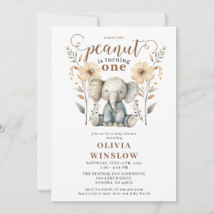 Invitation Little Watercolor Elephant 1er anniversaire