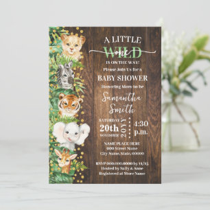 Invitation Little Wild One Rustic Safari Animaux Baby shower
