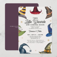 Little Wizards Twin Boys Baby shower d'Halloween