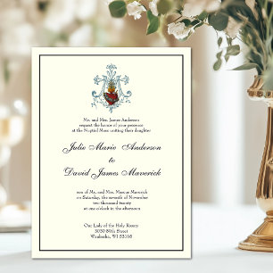 Invitation L'ivoire catholique Immaculé Coeur de Marie Mariag