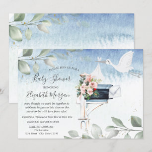 Invitation Livraison de boîte aux lettres de cigogne Baby Sho