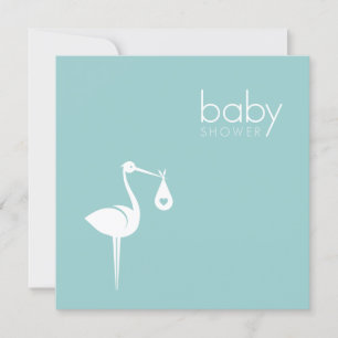Invitation Livraison de la cigogne Boy Blue Baby shower invit