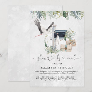 Invitation Livraison par la cigogne Baby shower virtuel par