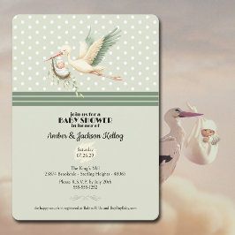 Invitation Livraison spéciale baby shower Stork