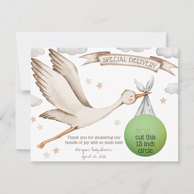 Invitation Livraison spéciale ! Brown Stork EOS Lip Balm Favo (Devant)