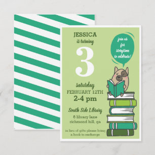 Invitation Livre Anniversaire de la bibliothèque Green Invita