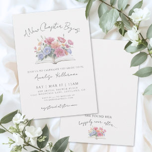 Invitation Livre aquarelle florale pour enterrement de vie de