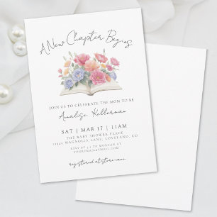 Invitation Livre Baby shower floral aquarelle