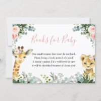 Livre de Baby shower animal pour filles Safari pou
