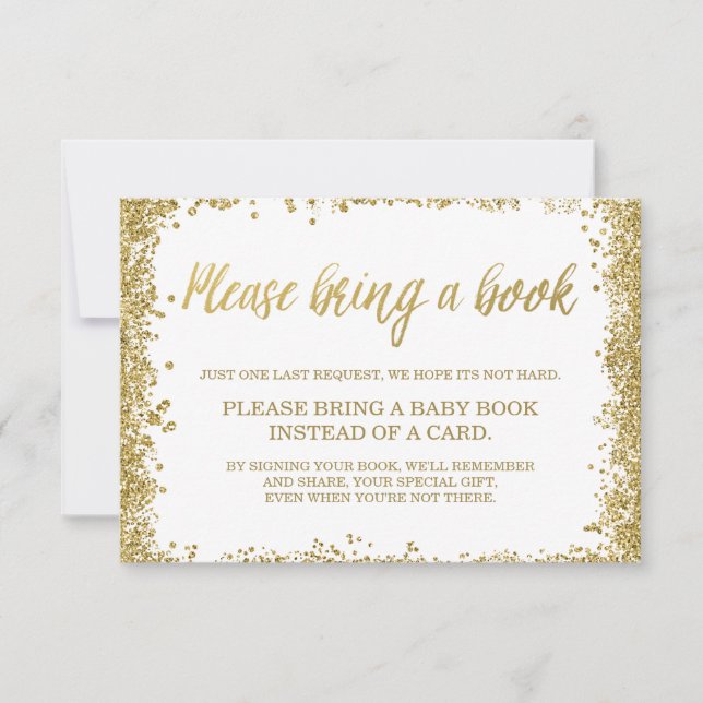 Invitation Livre de Baby shower de Parties scintillant White  (Devant)