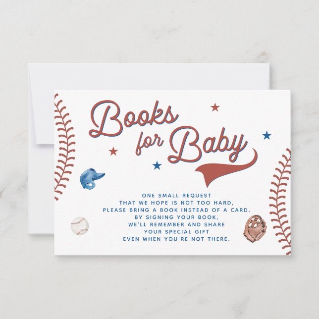 Invitation Livre de baseball pour Baby Card, Baby shower de b (Devant)