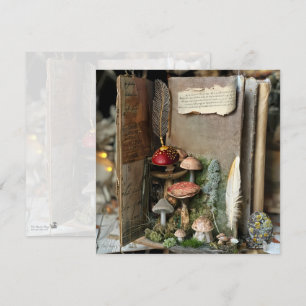 Invitation Livre de champignons Cottagecore Mossy Scrapbook J