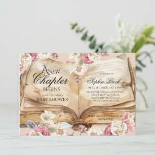 Invitation Livre de contes de royaume Fleurs Livres Baby Show