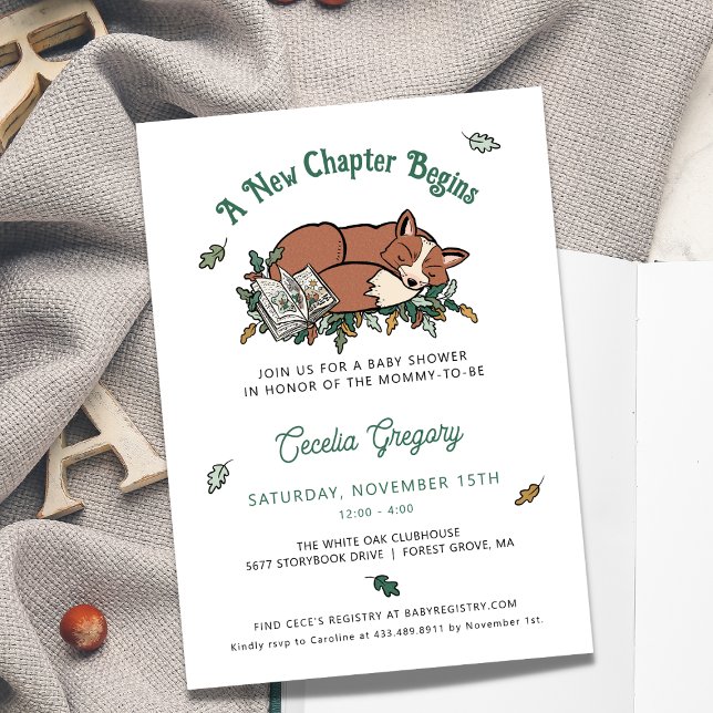 Invitation Livre de Fox de bois Baby shower à thème (Créateur téléchargé)