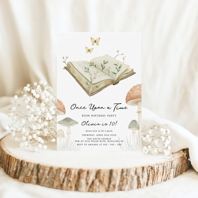 Invitation Livre d'histoire Whimsical Watecolor Livre Anniver (Créateur téléchargé)