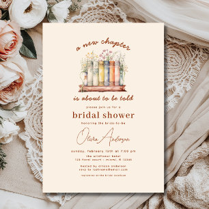Invitation Livre floral Nouveau Chapitre Commence Fête des ma