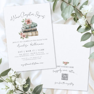 Invitation Livre Nouveau Chapitre Fête de Mariage Florale