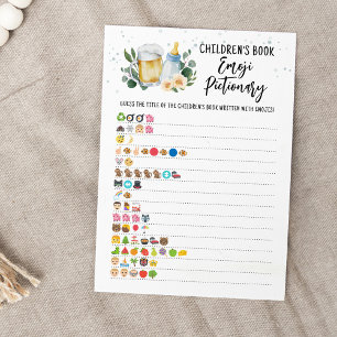 Invitation Livre pour enfants Baby Is Brewing Pictionary Emoj