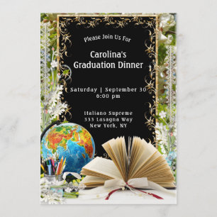 Invitation Livre World Frame Black Graduation