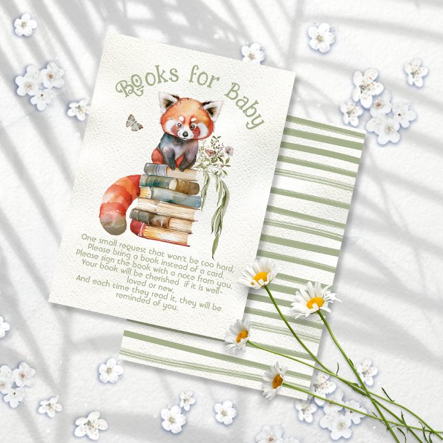 Invitation Livres adorables Red Panda Bear pour bébé (Créateur téléchargé)