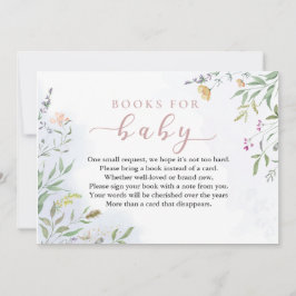 Invitation Livres de fleurs à l'aquarelle pour bébé à insérer