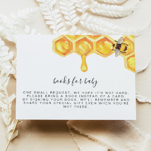 Invitation Livres en nid d'abeille rustique pour bébé Insert