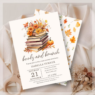 Invitation Livres et Brunch Automne Baby shower d'automne Inv