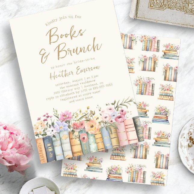 Invitation Livres et Fête des mariées Brunch (Books and Brunch Bridal Shower Invitation
)